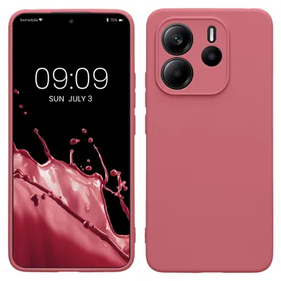 Produktbild von kwmobile Handyhülle für Xiaomi Redmi Note 14 4G (Nicht für 5G) Hülle - weiches Handy Silikon Case - Schutzhülle Cover - Dark Rose