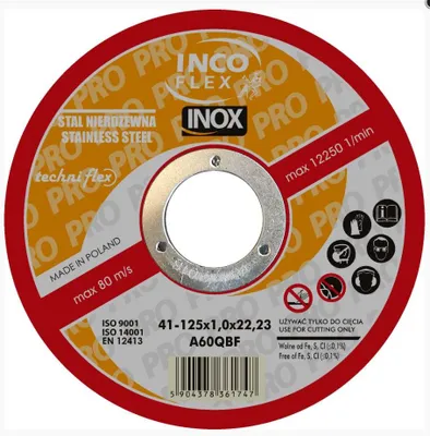 Obrázek produktu pro Tarcza Metall inox incoflex 125*1,0