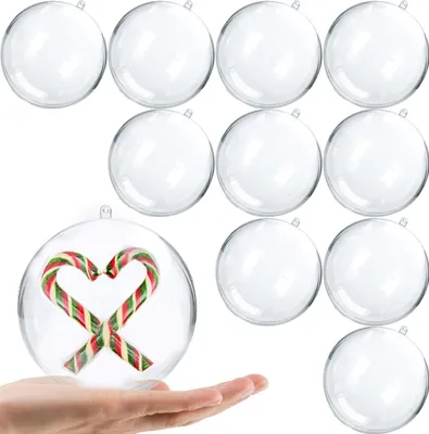 Produktbild von 100 Pcs Christmas Fillable Ornaments Ball Clear Christmas Ornaments Filling Christmas Balls Plastic Christmas Ball Ornaments DIY Craft Transparent Ball for Home Party Tree Wedding Decor (2.36 Inch)