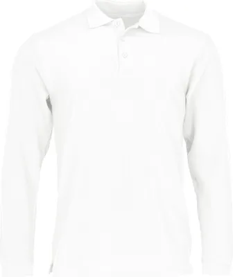 Produktbild von PREMIUM LONG SLEEVE POLO | Langarm Poloshirt mit Rippkragen, Herren & Damen. Dreiknopfleiste und Seitenschlitzen – Baumwolle, Perfekte Passform