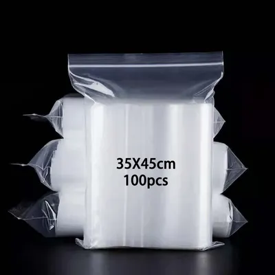 Zdjęcie produktu dla Solidchoice - Plastikowe worki z zamykaniem strunowym, 100 sztuk, 35 x 45 cm