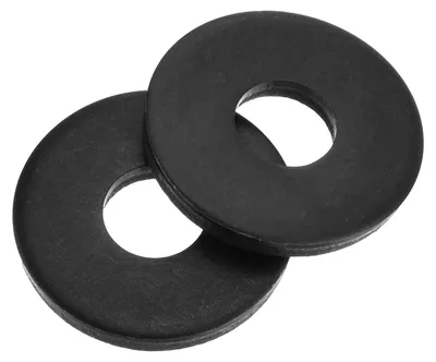 Produktbild von 110 Stück runde Dichtungsringe M6 x 18 x 2 mm, Dichtringe aus Kohlenstoffstahl, schwarze Ringe, flache Dichtringe für Schrauben, Muttern und Gewindestangen.