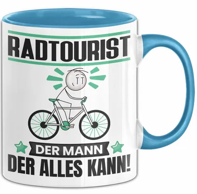 Produktbild von Radtourist Tasse Geschenk für Radtourist Der Mann Der Alles Kann Geschenkidee zum Geburtstag (Blau)