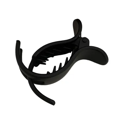 Produktbild von Damen-Haarklammer im Retro-Stil, einfarbig, mattierter Fleischbällchenkopf, feste Haarnadel, Pferdeschwanz-Clip, Haar-Styling-Tools, Haar-Accessoires, Schwarz
