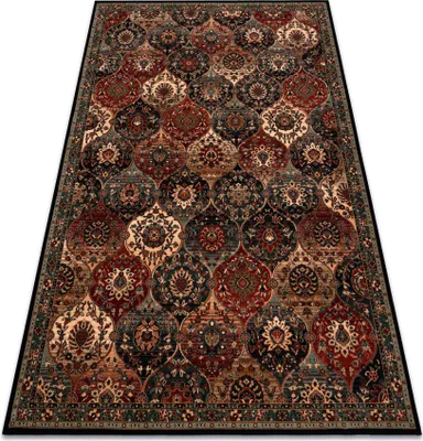 Zdjęcie produktu dla Dywan wełniany KASHQAI 4373 500 orientalny, koniczyna / bordo zielony 200x300 cm