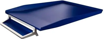 Image de Corbeille à courrier Style A4 avec plumier bleu titane
