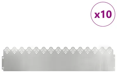 Immagine prodotto di vidaXL Bordatura per prato 10 pezzi Argento 103 x 0,05 x 22 cm Acciaio zincato