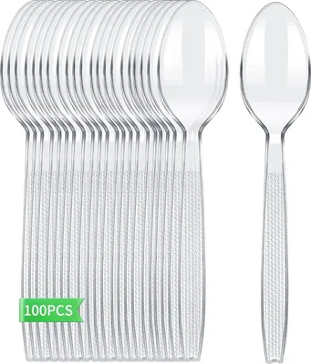 Produktbild von Plastikl?ffel Partygeschirr Plastikbesteck Mehrweg Plastik L?ffel Party Besteck (100 Stš¹ck)