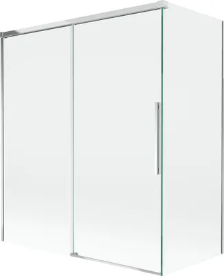 Produktbild von Mexen Rox Duschtrennwand Badewanne 2-flügelig verschiebbar 140 + 70 x 150 cm, transparent, Chrom - 8C9-140-070-01-00