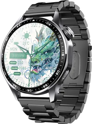 Image de INF Montre connectée avec ECG, cardiofréquencemètre, tensiomètre et podomètre Bracelet noir à trois perles