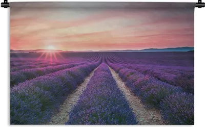 Produktbild von MuchoWow® Wandteppich Wandbehang Lavendel - Lila - Blumen 90x60 cm Tapisserie Dekoration Wandtuch - Wandskulpturen - Bildteppich