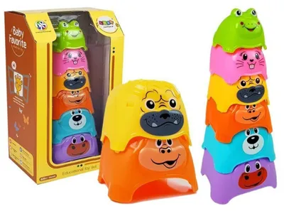 Obrázek produktu pro Piramidka dla Niemowlaka Zwierzątka Kubeczki
