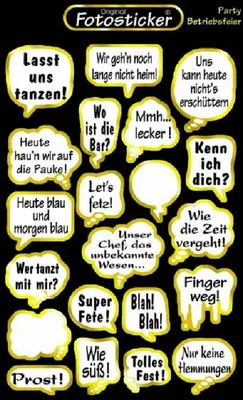 Produktbild von Sticker Party Betriebsfeier Motiv 14 Sticker Sprüche 10,7x17 cm selbstklebend