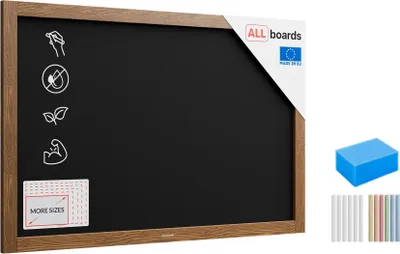 Immagine prodotto di Lavagna nera da gesso in cornice di legno 90x60 cm