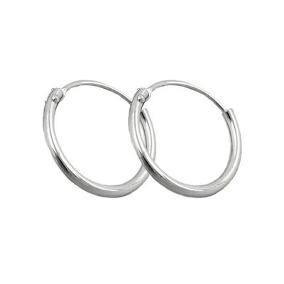 Produktbild von Creole 13mm Drahtcreole mit Steckverschluss glänzend Silber 925 silber 13x1,4mm