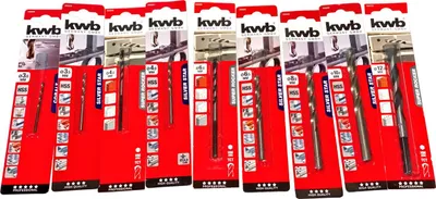 Immagine prodotto di KWB set di punte per metallo HSS-E 9 pezzi punte per metallo rettificate di precisione 3-12 mm