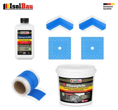 Dichtset Dusche Flüssigfolie 5,5 kg Abdichtset Dichtband Bad Duschelement Set