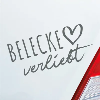 Produktbild von Auto Aufkleber Belecke verliebt Herz Stadt Heimat Liebe Car 19x9 cm Grau Sticker Heckscheibenaufkleber