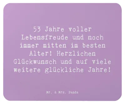 Produktbild von Mr. & Mrs. Panda Mouse Pad Spruch 53. Geburtstag Freude - Lavendeltraum - Geschenk, Happy Birthday, Alter, laptop mousepad, computer, Feiern, Herzlichen Glückwunsch, pc