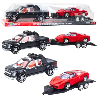 Image de Tout-terrain avec remorque et voiture de sport