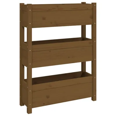 Produktbild von vidaXL Pflanzkübel Honigbraun 77x25x104,5 cm Massivholz Kiefer