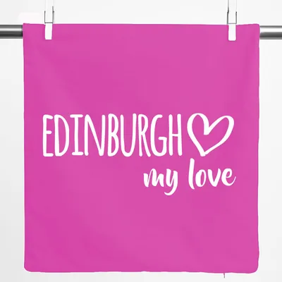 Produktbild von Huuraa Kissenbezug Edinburgh my love 40x40cm Fuchsia Baumwolle Dekokissenbezug Geschenkidee