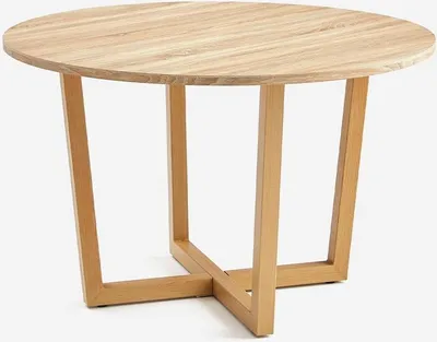 Image de Table de salle à manger moderne, ronde en bois pour la cuisine 120cm Zira