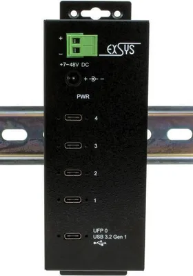 Obrázok produktu pre EXSYS EX-1144HMVS Rozbočovač rozhrania USB 3.2 Gen 1 (3.1 Gen 1) typ C čierny (EX-1144HMVS)