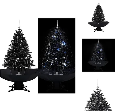 Immagine prodotto di vidaXL Albero di Natale innevato con base ad ombrello nero 140 cm PVC - Alberi di Natale