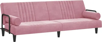 Zdjęcie produktu dla vidaXL Sofa rozkładana z podłokietnikami różowy aksamit
