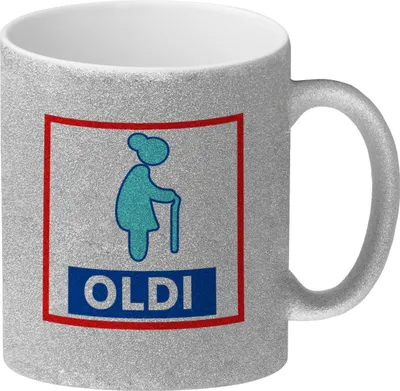 Produktbild von Oldi Discounter Glitzer-Kaffeebecher für Mama
