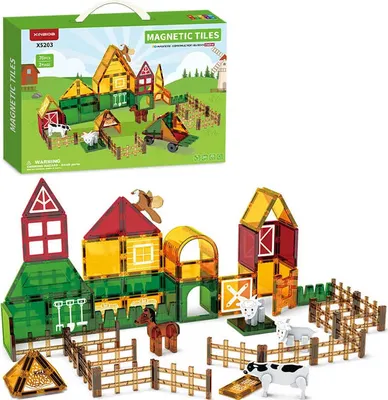 Produktbild von Magnetická stavebnica Farm sada 76ks - Magnetic Tiles