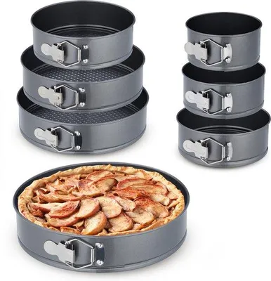 Produktbild von Famanu Springform Set 7-teilig - rund - Ø 14-28 cm - Edelstahl - antihaftbeschichtet