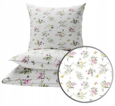 Produktbild von Nyks Bettwäsche-Set 160x200 cm 100% Baumwolle Blumenmuster