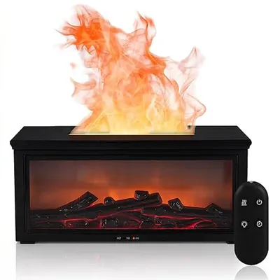 Produktbild von Aroma-Diffusor mit Flammeneffekt, 280ml Tank, LED-Farben und Timer – inklusive Fernbedienung