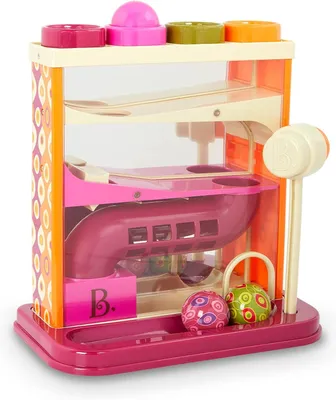 Produktbild von B. toys Kbaan – Motorikspielzeug – Hammer-Spiel mit Hammer und 4 Bällen – Lernspielzeug – Hammer-Spiel