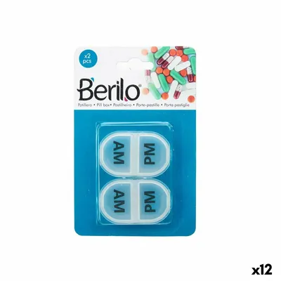 Zdjęcie produktu dla Pudełko na tabletki z przegródkami z przezroczystego plastiku - zestaw 12 sztuk