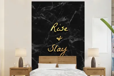 Produktbild von MuchoWow® Fototapete für Wohnzimmer oder Schlafzimmer Wandtapete Vinyl Motivtapete Zitate - Sprichwörter - Gold - Marmor - 160x240 cm - Vinyltapete