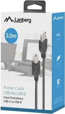 Produktbild von Lanberg AM-BM USB 2.0 Kabel 3m Schwarz Ferritbox