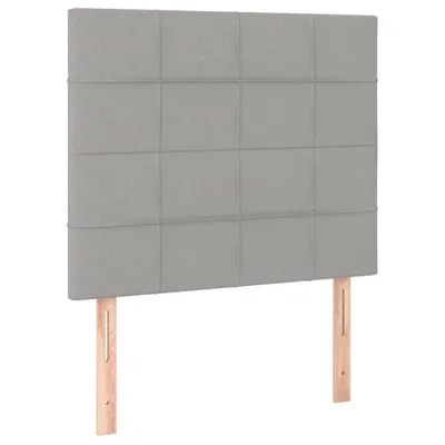 Image de vidaXL Têtes de lit 2 pcs. Gris clair 80x5x78/88 cm Tissu