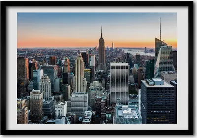 Produktbild von Bild - Bilder - Bilderrahmen - 70 cm x 50 cm - MDF-Rahmen, Wandkunst New York