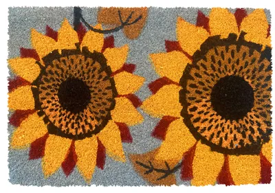 Produktbild von Relaxdays Fußmatte Kokos, Pflanzen, 60x40 cm, rutschfest, wetterfest, Fußabstreifer innen & außen, Türvorleger, Farben