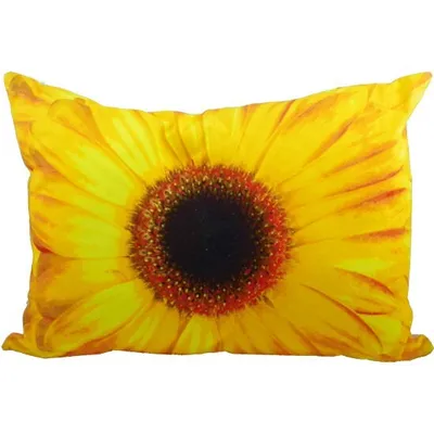 Produktbild von Kissen mit Füllung - Dekokissen Blüte - Blume Gerbera Gelb ca 50 x 35 cm