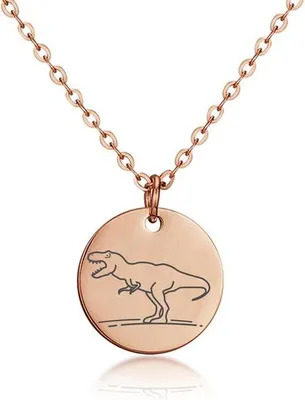 Produktbild von SILBERKETTEN STORE Halskette mit Anhänger T-Rex - Edelstahl, rosé, Länge 45cm - 45cm
