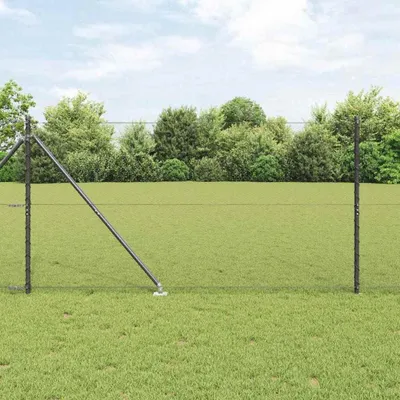 Produktbild von Gartenbegrenzungszaun mit grauen Zaunpfosten für Tiere und Sichtschutz