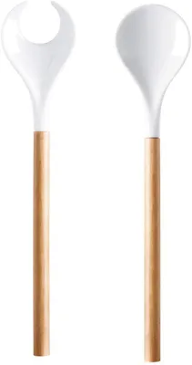 Produktbild von ASA Salatbesteck mit Holzgriff, natur CUISINE L. 32 cm, Porzellan 5214970 Vorteilsset beinhaltet 4 x den genannten Artikel und Geschenk + Spende