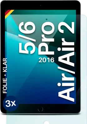 Produktbild von moex® 3x Schutzfolie kompatibel mit iPad 5/6, Air 1/2, Pro 9.7 - Displayschutzfolie dünn Folie, Klar