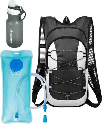 Productafbeelding van Hydratatiezak van 12 liter, geschikt voor mountainbiken, fietsen en skiën, met een 2 liter drinkzak en een 600 ml fles