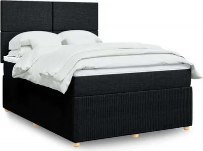 Produktbild von Boxspringbett mit Matratze Schwarz 140x200 cm Stoff, Klassische Betten 2024 Neu DesignMöbel