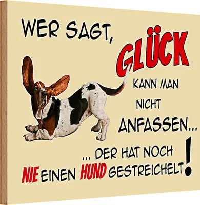 Produktbild von Holzschild Spruch 30x20cm Hund wer sagt Glück kann nicht
